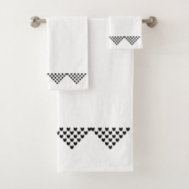 Conjunto de toalhas da borda branca negra da Norue