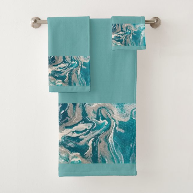 Conjunto de toalhas da borda do Abstrato de Turque (Insitu)