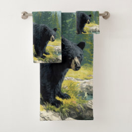 Conjunto de Toalhas da Natureza Urso Preto Persona