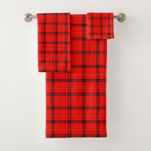 Conjunto de toalhas da Xadrez Vermelha moderna do