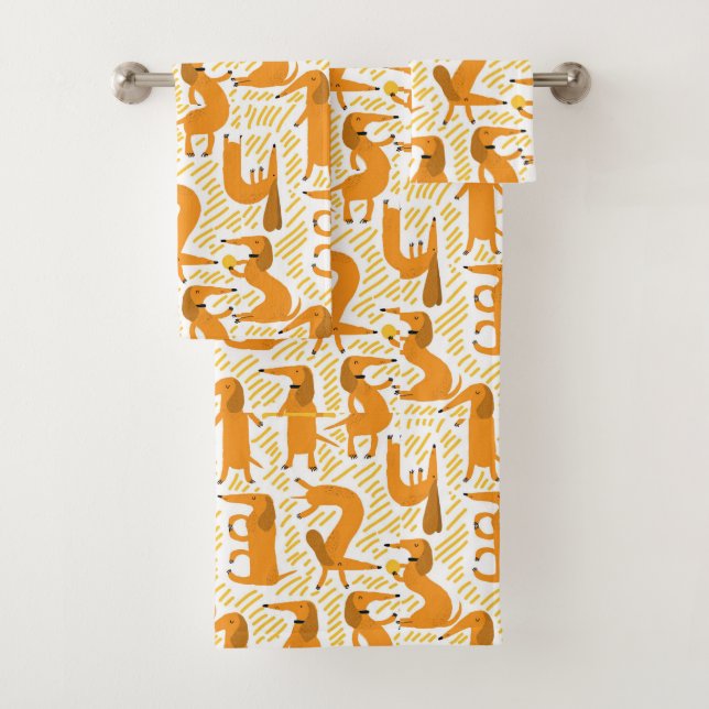 Conjunto de Toalhas Dachshund Decoração de Banheir (Insitu)