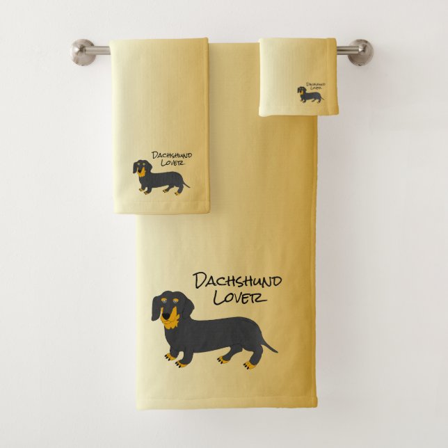 Conjunto De Toalhas Dachshund Design Personalizado (Insitu)
