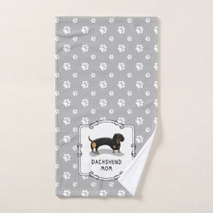 Conjunto De Toalhas Dachshund Mãe (S preto e bronzeado) - Bonita mãe