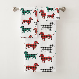 Conjunto De Toalhas Dachshunds da xadrez do búfalo do teste padrão d