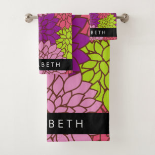 Conjunto De Toalhas Dahlia Flores, Flores Coloridas, Seu Nome