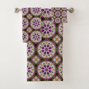 Conjunto De Toalhas Dahlia Flower Abstrato Pattern
