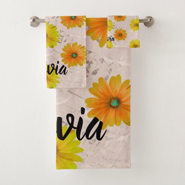Conjunto De Toalhas Daisy floral bouquet (Insitu)
