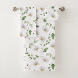 Conjunto De Toalhas Daisy Flowers Gorgeous Floral Impressão