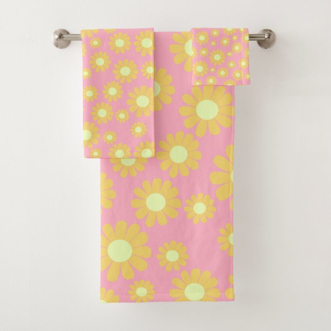 Conjunto De Toalhas Daisy Orange Peach (Insitu)