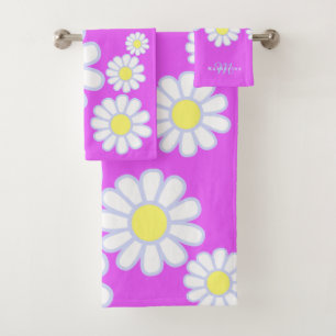 Conjunto De Toalhas Daisy Simple Monograma Violet
