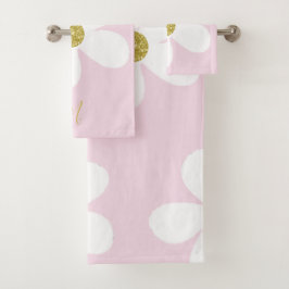Conjunto De Toalhas Daisy Simple Pink Branco Dourado Pessoal