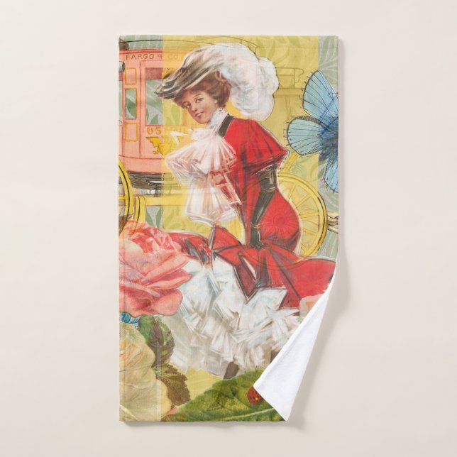 Conjunto De Toalhas Dama Vitoriana Mulher Elegante Rica Ilustração Ver (Toalha de mão)
