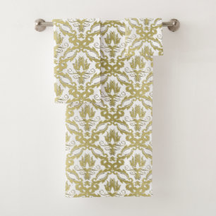 Conjunto De Toalhas Damasco Dourado no branco ou no algum grupo de