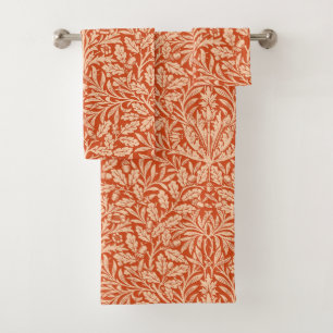 Conjunto De Toalhas Damasco floral de Nouveau da arte, tanjerina clara