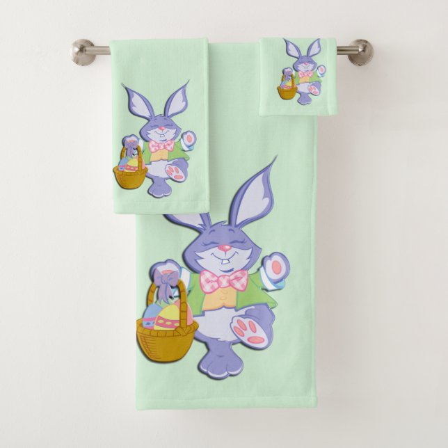 Conjunto De Toalhas Dança Púrpura Páscoa Cony Mint (Insitu)
