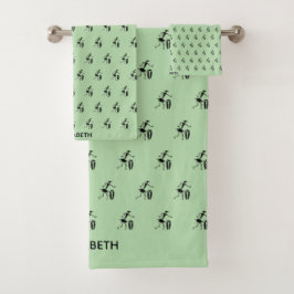 Conjunto De Toalhas Danças Inspiracionais Silhuette Verde e Suave