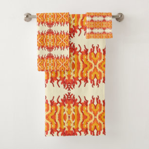 Conjunto De Toalhas Dancing Sunburst Explosão de Cor Arte Abstrata