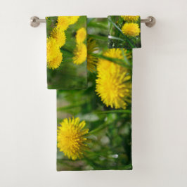 Conjunto De Toalhas Dandelion Flowers Dandelions Amarelo Verde