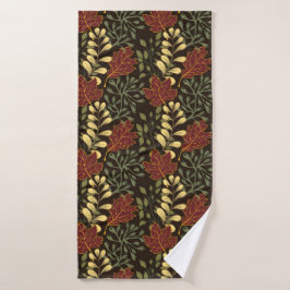 Conjunto De Toalhas Dark red maple leaves floral pattern