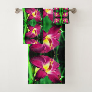 Conjunto De Toalhas Daylly Flower Close Abstrato
