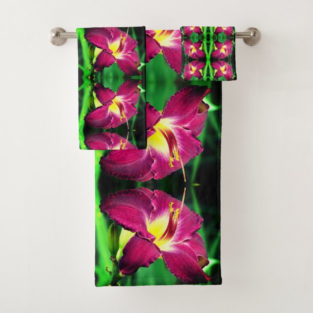 Conjunto De Toalhas Daylly Flower Close Abstrato (Insitu)