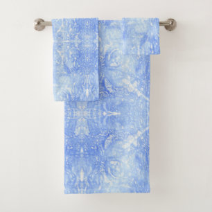 Conjunto de toalhas de Abstrato branco e azul clar