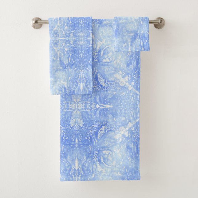 Conjunto de toalhas de Abstrato branco e azul clar (Insitu)