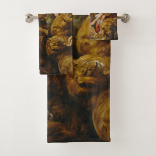 Conjunto de toalhas de arte de leões