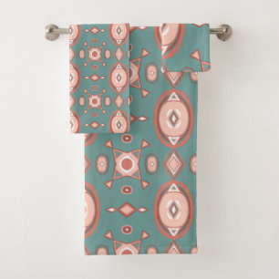 Conjunto de toalhas de baia geométrica do Boho Ter