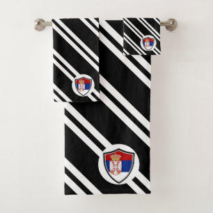Conjunto de toalhas de bandeiras do escudo sérvio