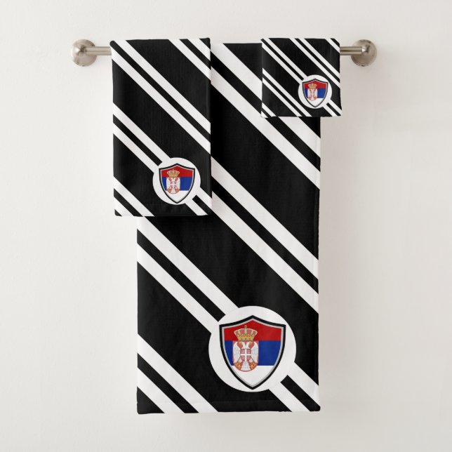 Conjunto de toalhas de bandeiras do escudo sérvio (Insitu)