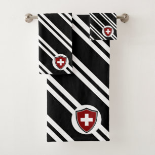 Conjunto de toalhas de bandeiras do escudo suíço