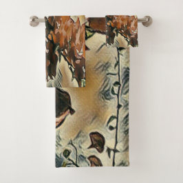 Conjunto de Toalhas de Bandeja de Árvore rosa