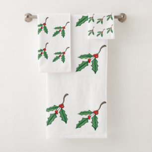 Conjunto de Toalhas de Bandeja de Natal Holly Holi