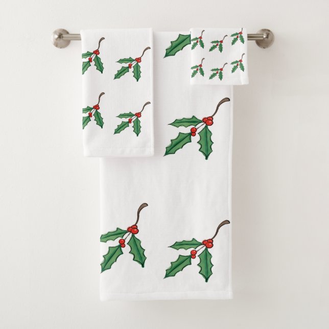 Conjunto de Toalhas de Bandeja de Natal Holly Holi (Insitu)