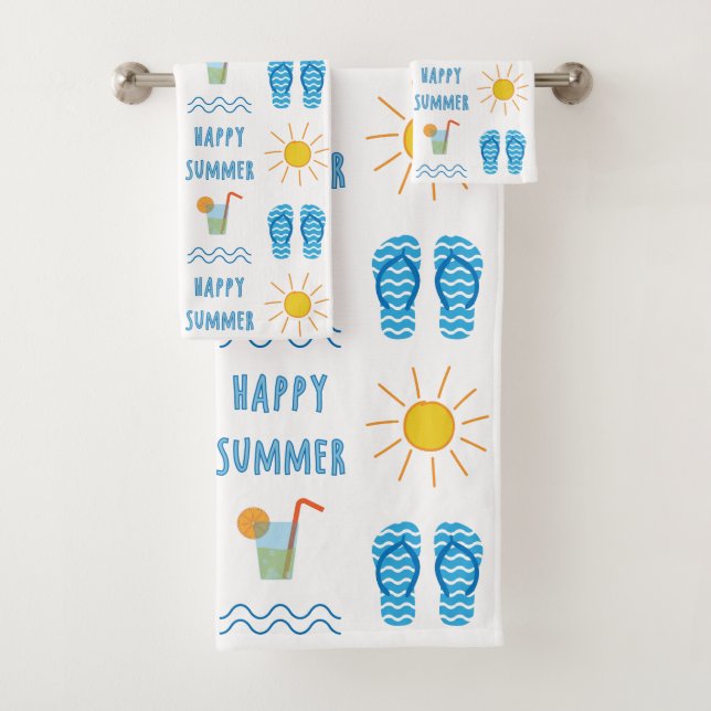 Conjunto de toalhas de banheira Feliz de Verão (Insitu)