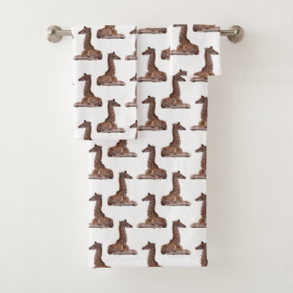 Conjunto de Toalhas de Banheiro Baby Giraffe Frenz