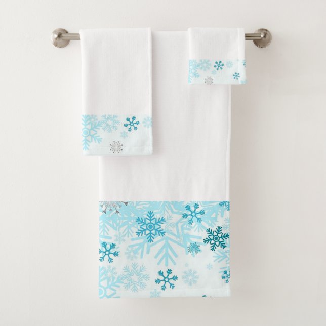 Conjunto de Toalhas de Banheiro Branco Flocos de N (Insitu)