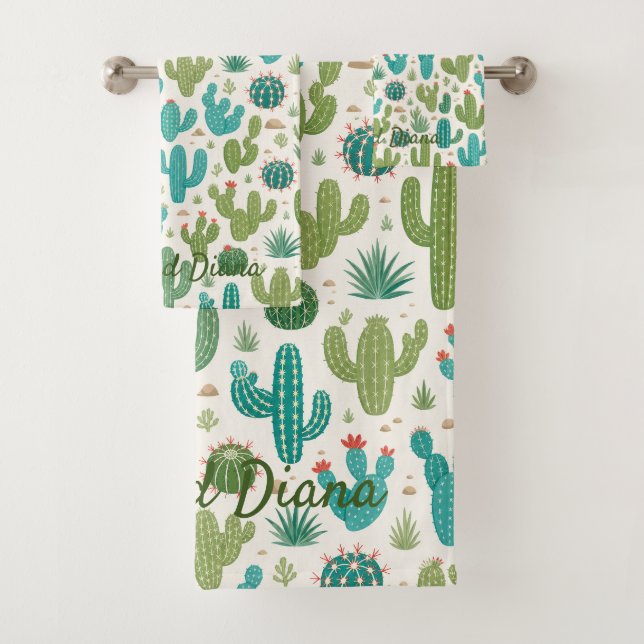 Conjunto de Toalhas de Banheiro Cacti (Insitu)