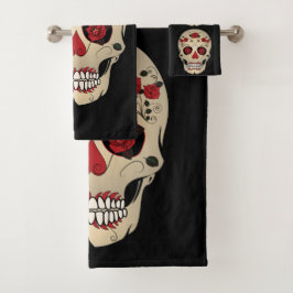 Conjunto de Toalhas de Banheiro Caveira - Arte de