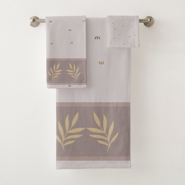 Conjunto de Toalhas de Banheiro com Bordas de Folh (Insitu)