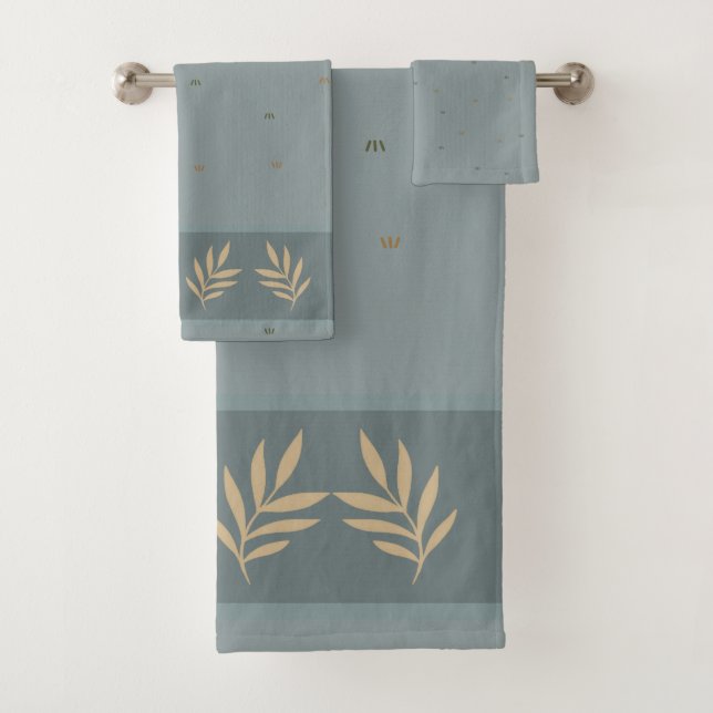 Conjunto de Toalhas de Banheiro com Bordas de Folh (Insitu)