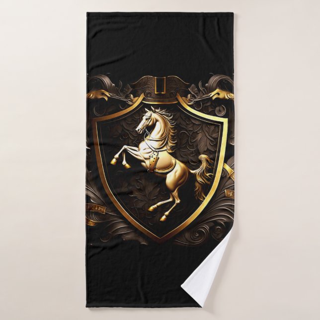 Conjunto de Toalhas de Banheiro com Cavalo Empinad (Toalha de Banho)