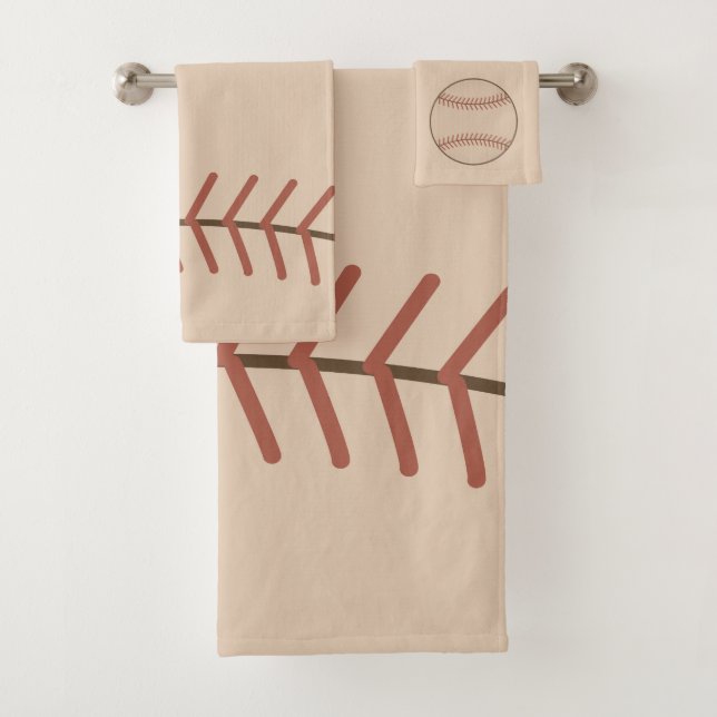 Conjunto de Toalhas de Banheiro de Beisebol Vintag (Insitu)