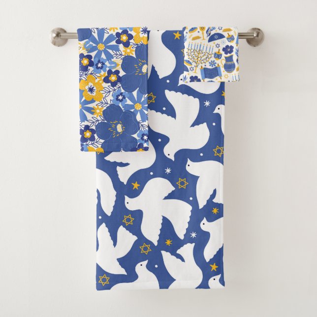 Conjunto de Toalhas de Banheiro de Hanukkah Amarel (Insitu)