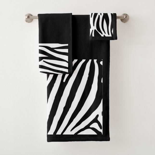 Conjunto de Toalhas de Banheiro de Impressão Zebra (Insitu)