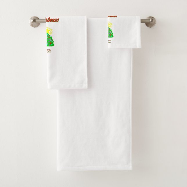 Conjunto de Toalhas de Banheiro de Natal Feliz (Insitu)