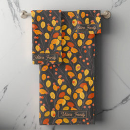 Conjunto de Toalhas de Banheiro de Nome da Família