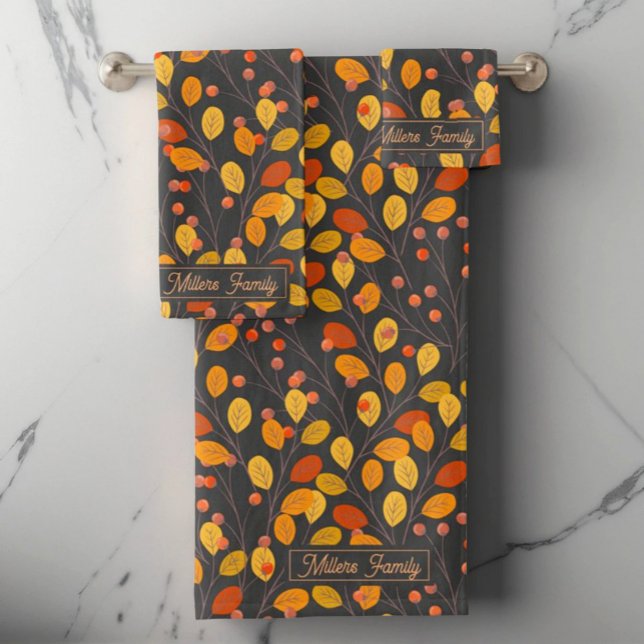 Conjunto de Toalhas de Banheiro de Nome da Família (Criador carregado)