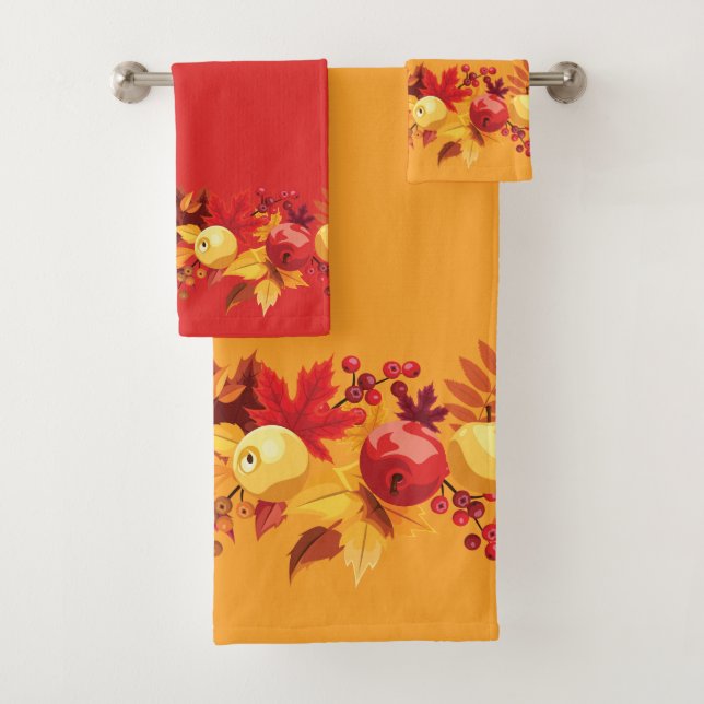 Conjunto de Toalhas de Banheiro Outono com Frutas (Insitu)